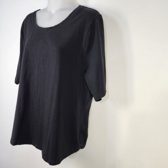 Denim & Co. Women Tops Large Essentials AnyWear Jersey Set 2 Blue Black A378932 - Picture 8 of 11